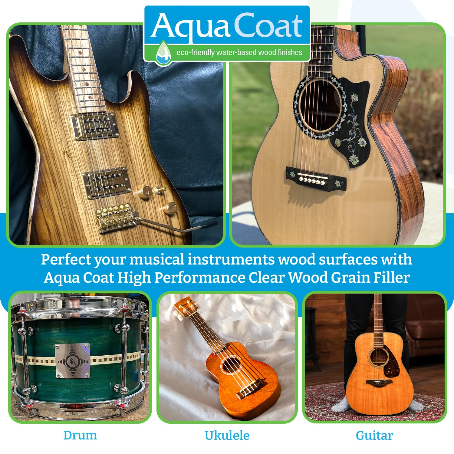 Fast-Drying Aqua Coat Wood Grain Filler Gel - DIY & Professional Use