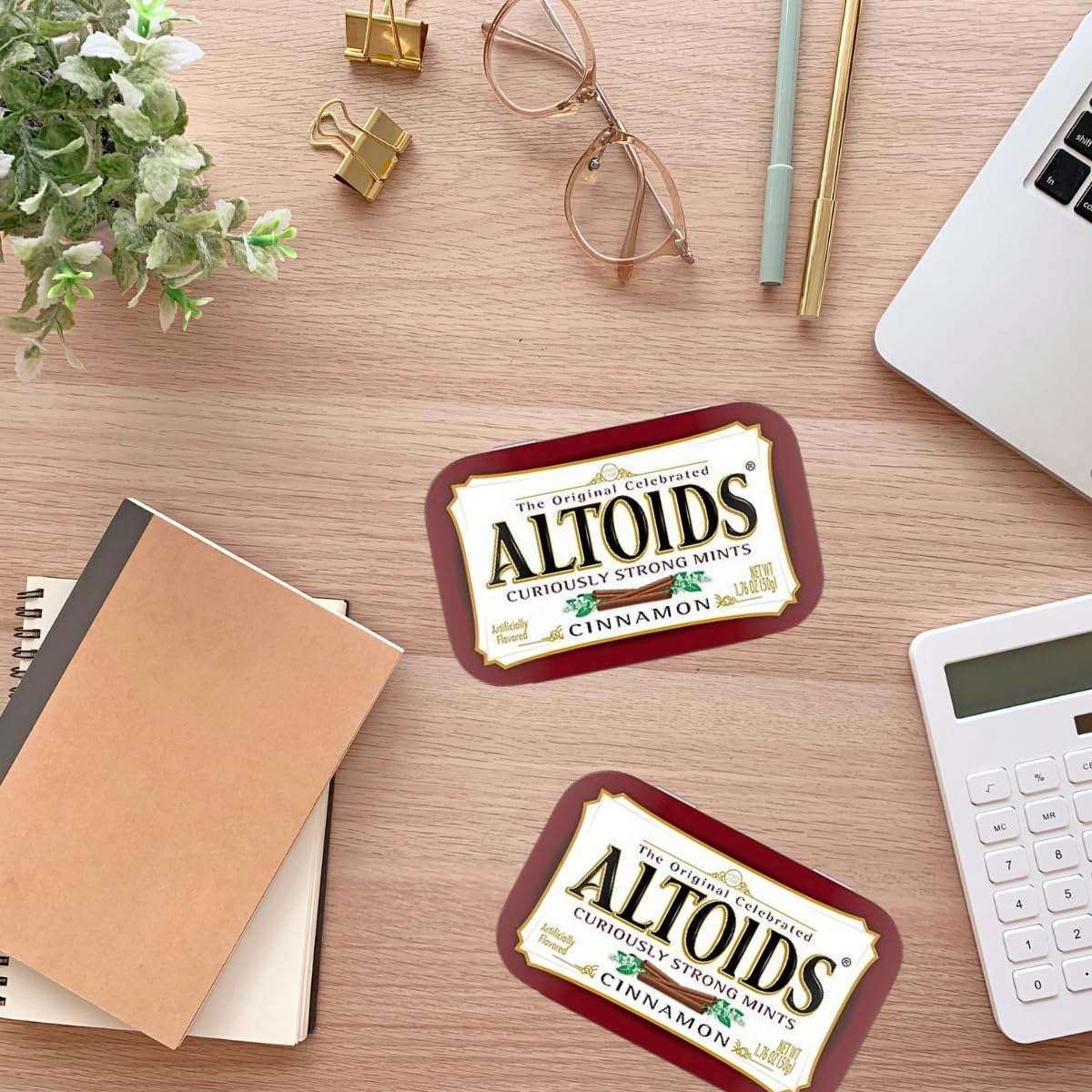 Altoids Curiously Strong Cinnamon Mints - 1.76oz Tins (Pack of 3, 5.28oz Total) | Fresh Breath Solution for Work, Travel & Social Events | Sugar-Free Strong Mint Candy