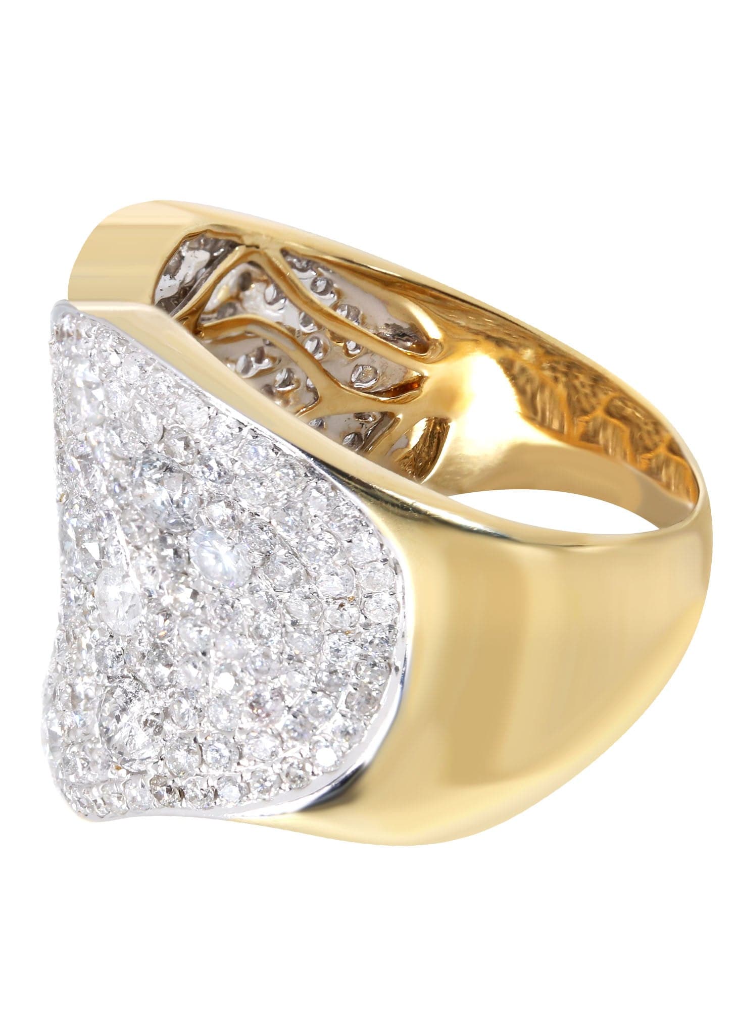 14K White Gold Ladies Diamond Cocktail Ring - 3.11 Carats Total Weight, 10.77 Grams - Elegant Party Jewelry for Women's Night Out, Anniversary Gift, Special Occasion Accessory