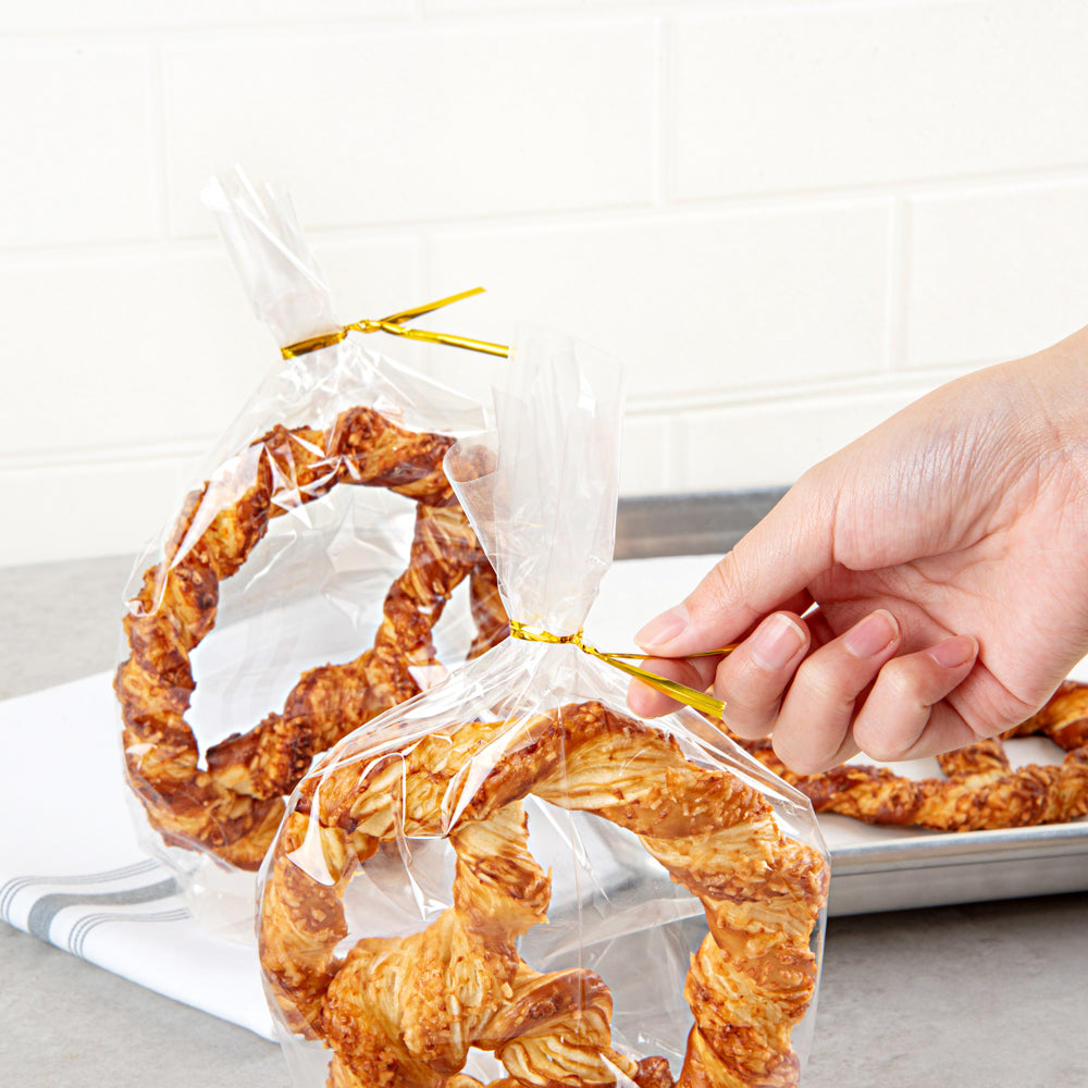 Gold Metallic Twist Ties for Bags - 500 Count Box | Secure & Decorative Bag Closures for Food Storage, Gift Wrapping & Organizing
