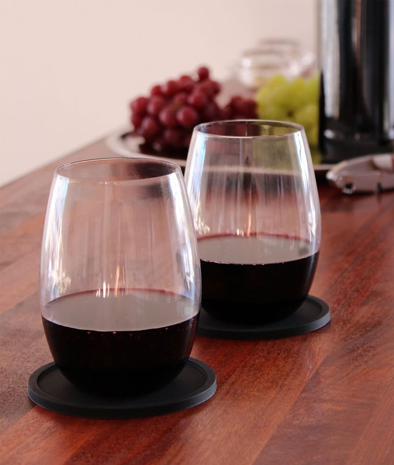 6 Pack Silicone Coasters Set - 4 Inch Non-Slip Heat Resistant Drink Coasters for Hot & Cold Beverages - Perfect for Coffee, Tea, Wine & Beer - Ideal for Home, Office & Restaurant Use