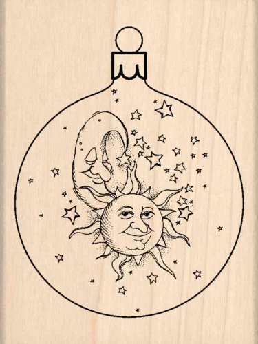 Moon & Stars Christmas Ornament Rubber Stamp Set - Holiday DIY Scrapbooking & Card Making Supplies - Perfect for Gift Wrapping, Christmas Decorations & Craft Projects