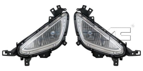 Go-Parts - CAPA Certified Pair of Fog Lights for 2013-2014 Hyundai Elantra Coupe - Left & Right Side Replacement (HY2592143C, HY2593143C) - Perfect for Night Driving and Enhanced Visibility in Foggy Conditions