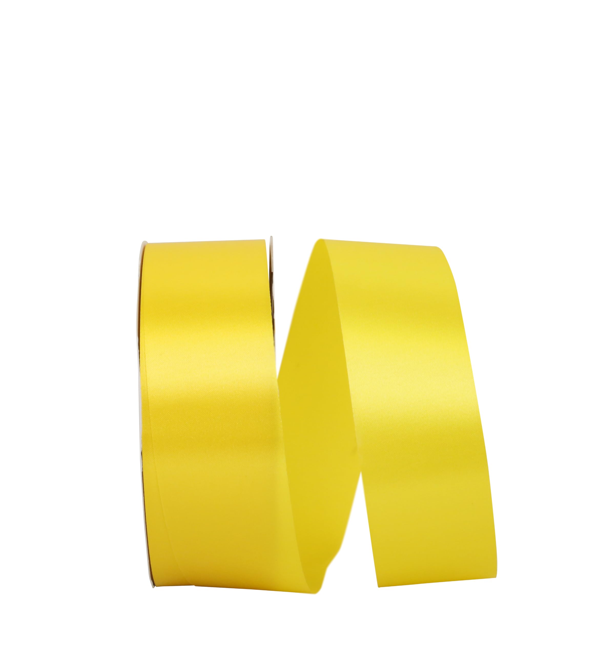 Reliant Premium Satin Ribbon - 1-3/8 Inch x 100 Yards, Sunshine Yellow - Perfect for Gift Wrapping, Wedding Decorations & DIY Crafts