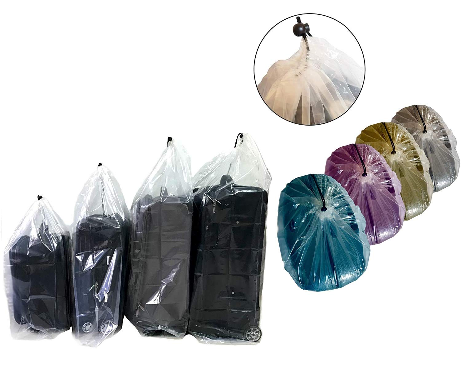 5-Pack Large Plastic Storage Bags with Drawstring for Luggage, Pillows, Rugs & Suitcases - Durable Attic & Travel Storage Solution for Home Organization