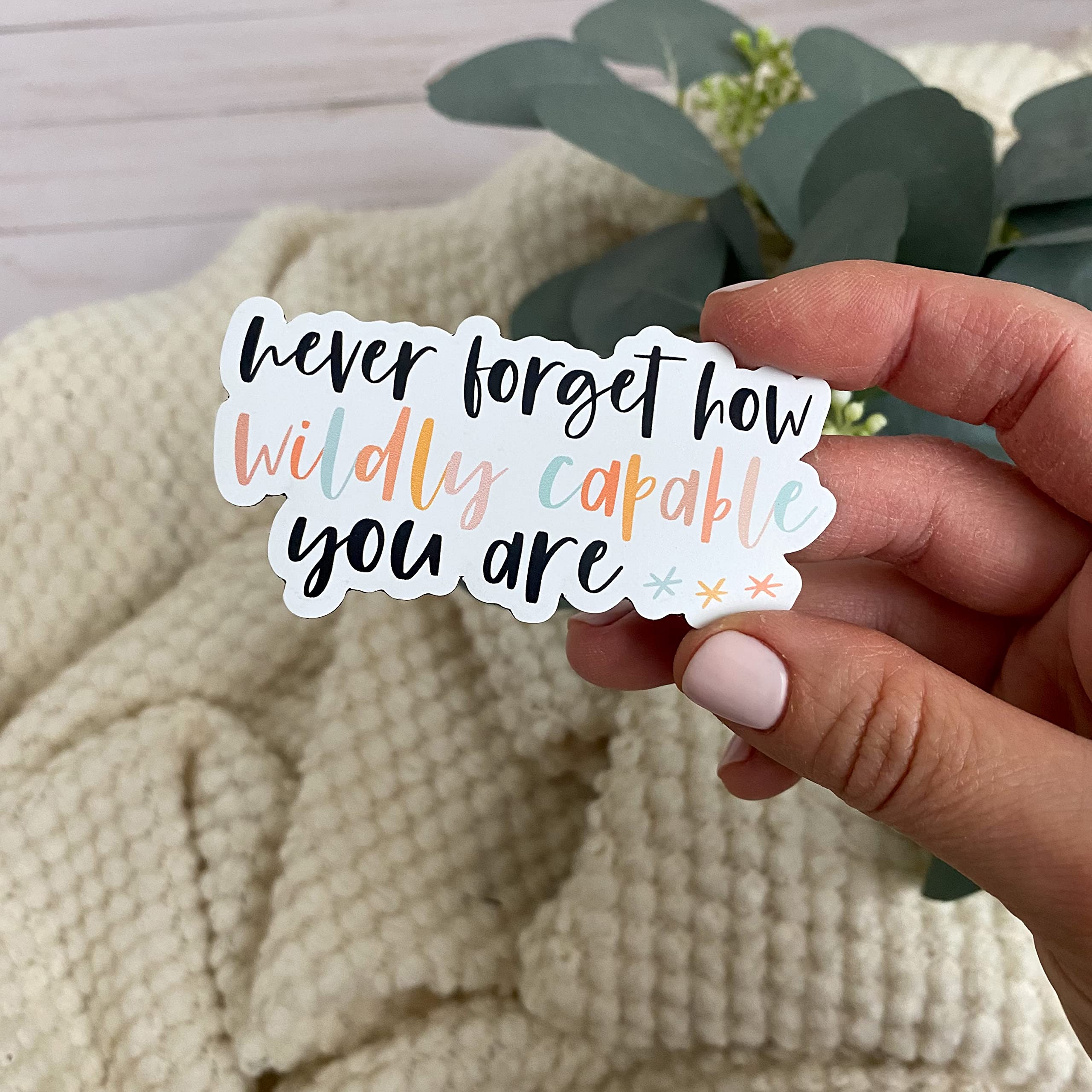 Cute Fridge Magnets with Inspirational Quotes - Never Forget How Wildly Capable You Are | Motivational Locker & Refrigerator Magnets for Home, Office & Gifts | Be Nice