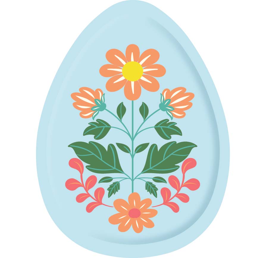 Easter Egg Tray - Folklore Themed Melamine Serving Platter for Easter Decorations & Holiday Party Tableware