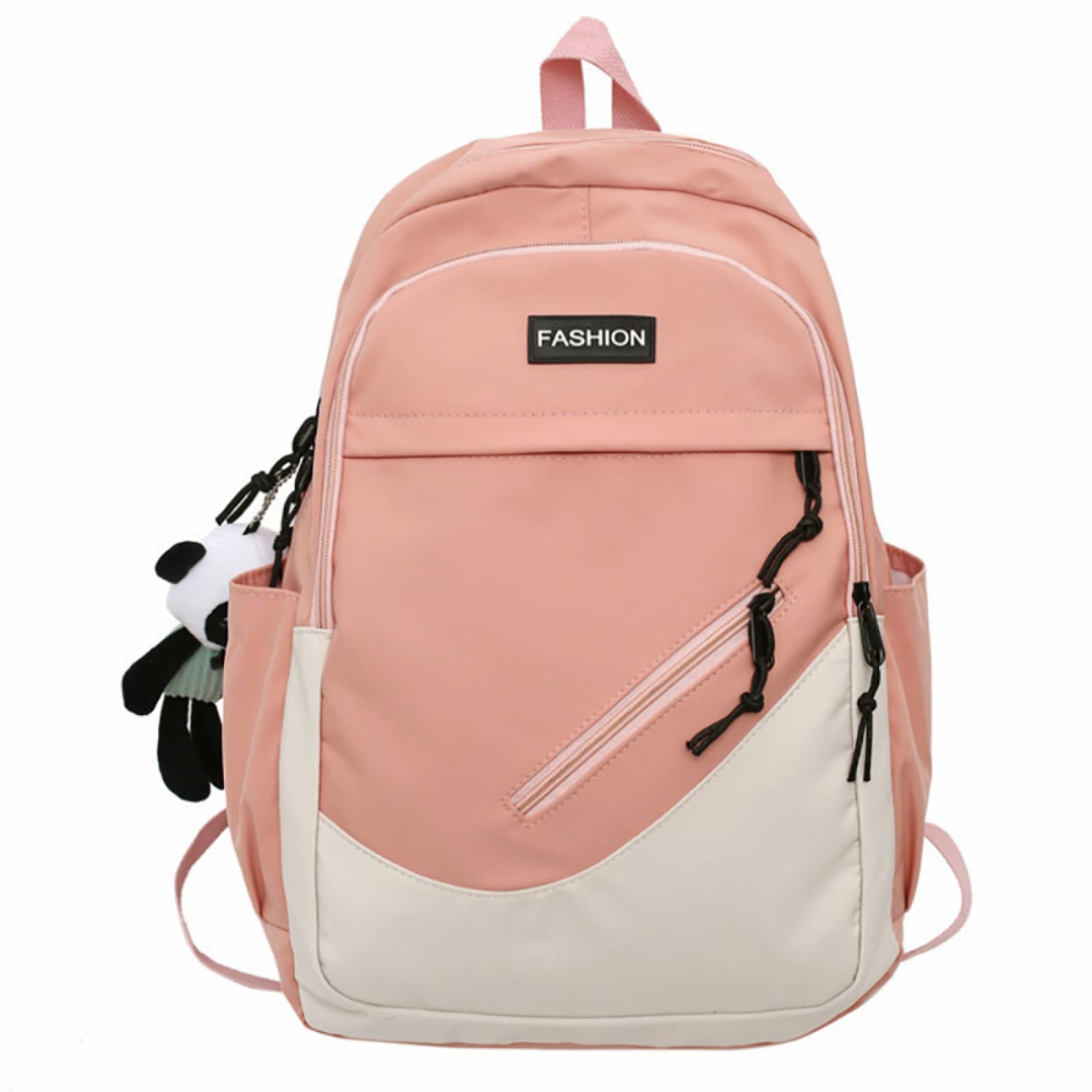 LORDWEY Korean Style Backpack for Women & Men - Large Capacity School Backpack for High School, College, Travel & Work - Trendy Pink Casual Daypack for Daily Use, Commuting & Outdoor Activities