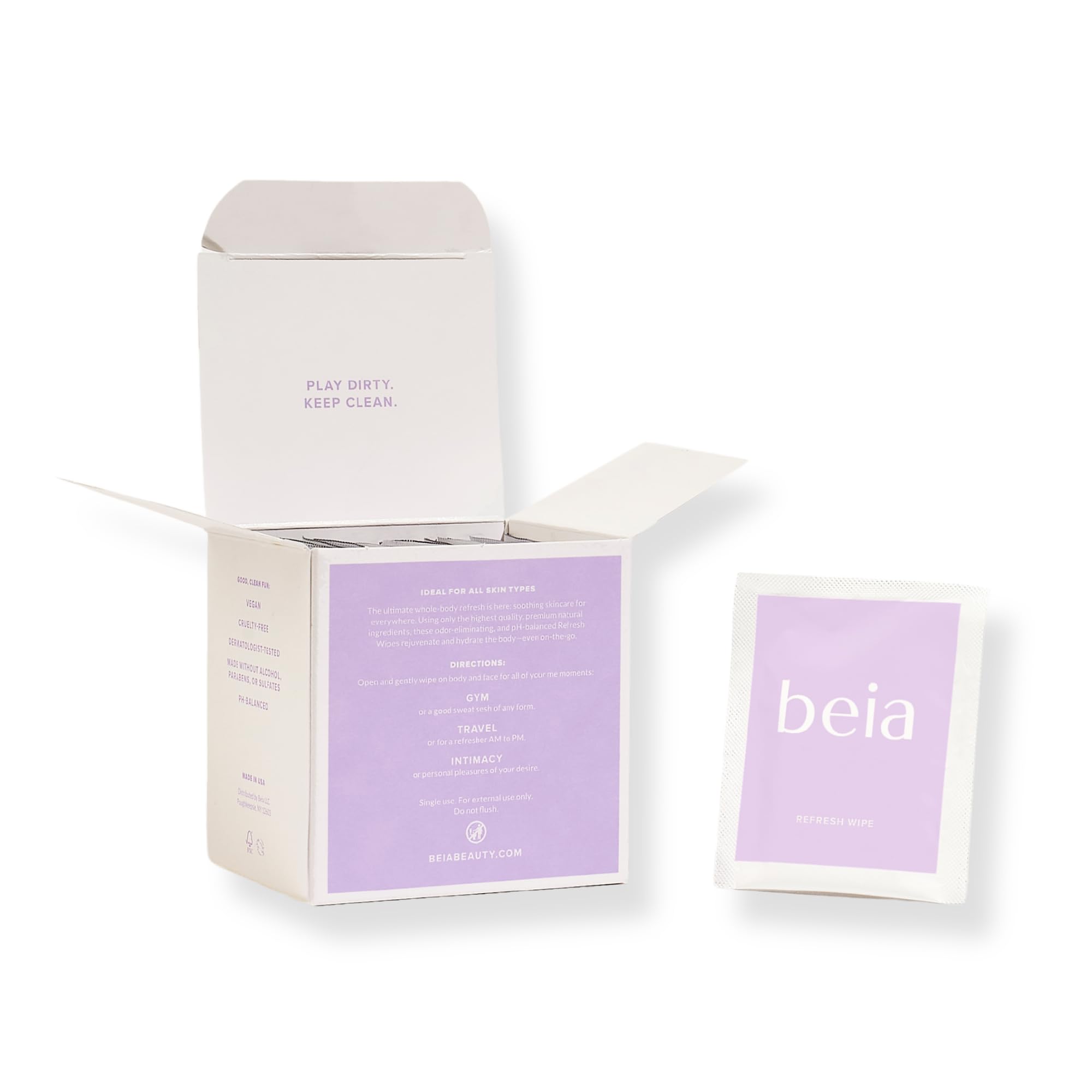 Beia Feminine Wipes Individually Wrapped - pH Balancing Intimate Wipes for Women Hygiene with Aloe Vera & Green Tea - Fragrance Free, Vegan, Travel Size (15 Count) - Perfect for On-the-Go Freshness, Post-Workout, Travel & Daily Hygiene Care