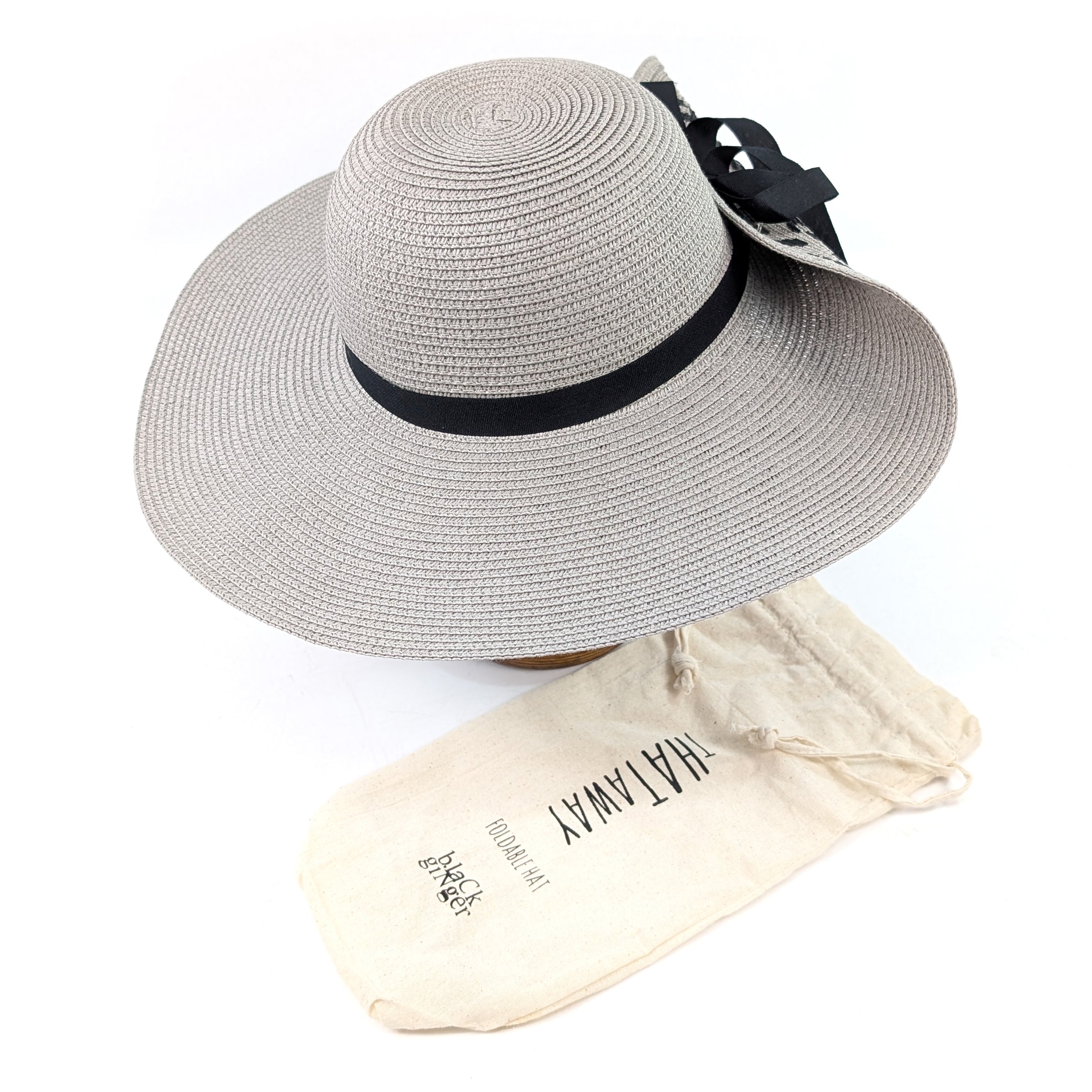 Foldable Animal Print Sun Hat for Women - Adjustable 57cm Wide Brim UPF 50+ Sun Protection - Perfect for Beach, Travel & Outdoor Activities (Grey)
