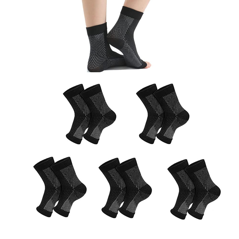 MUGUOY Plantar Fasciitis Socks - Pain Relief Compression Socks for Men & Women - Neuropathy & Heel Support for Daily Wear