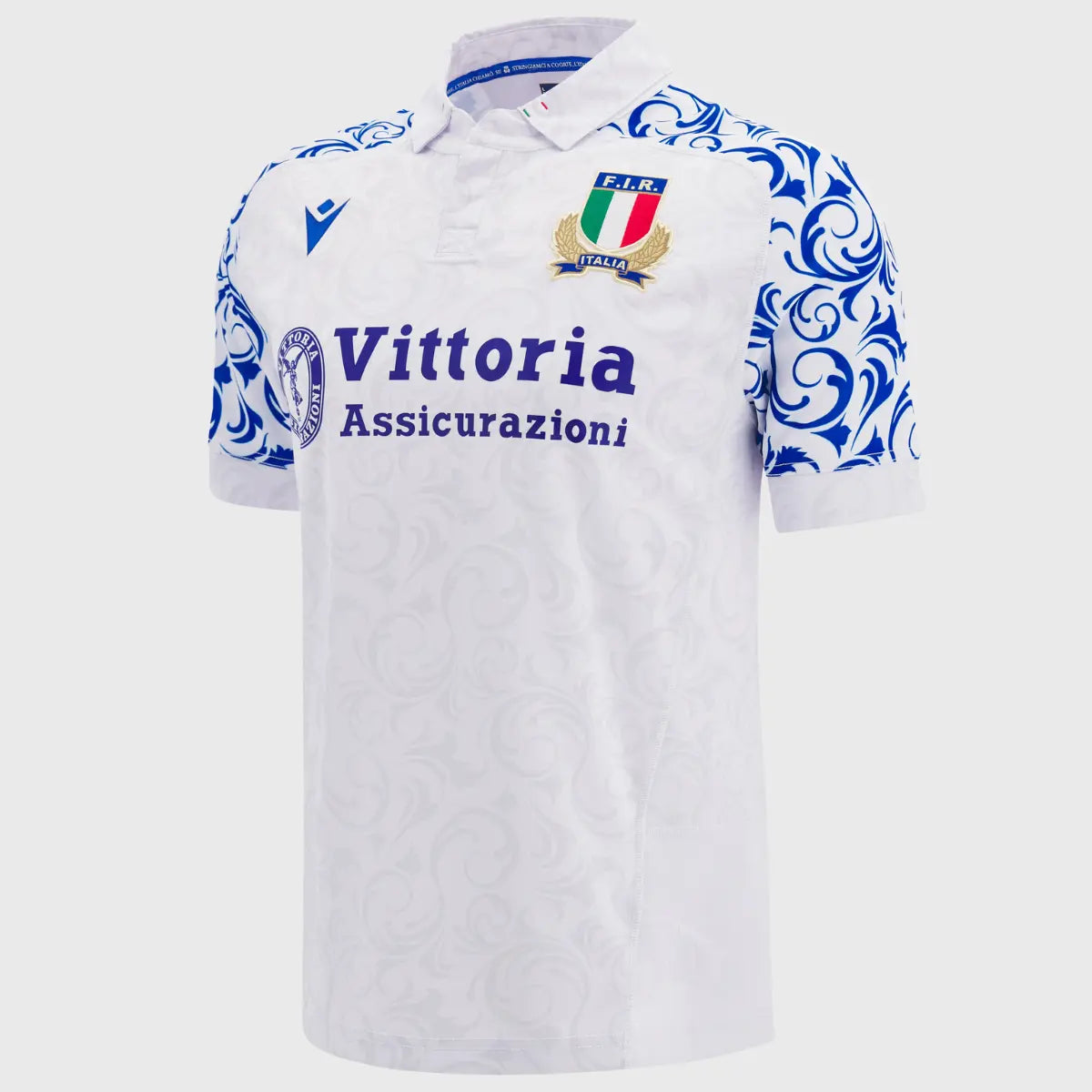 2024/25 Macron Italy Kids Away Replica Rugby Shirt - Official Jersey for Young Fans & Match Day Outfits