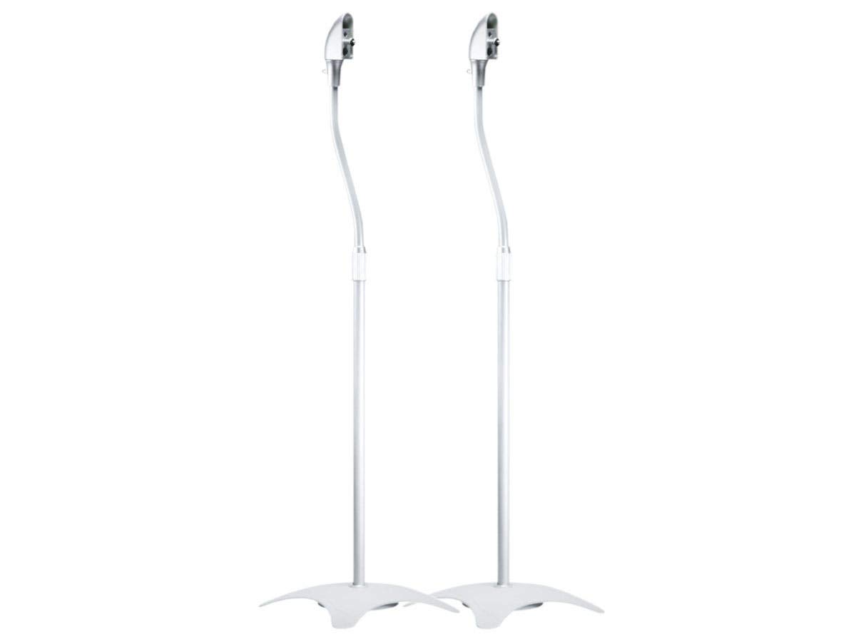 Monoprice MS-01 Silver Speaker Stands (Pair of 2) - Heavy Duty Studio Monitor Stands for Bookshelf Speakers, Home Theater & Music Listening Setup