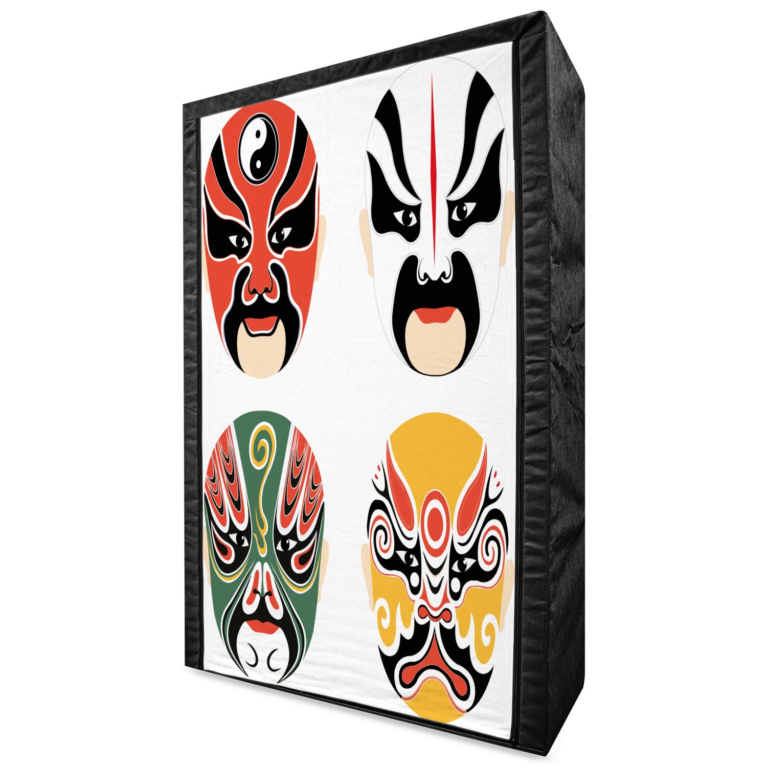 Ambesonne Kabuki Portable Fabric Wardrobe with Shelves - 42.5