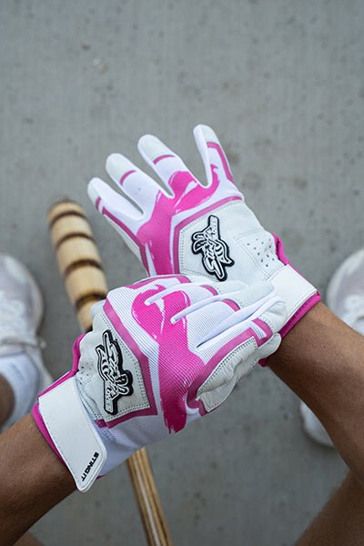 Sting Squad Pink Breast Cancer Awareness Batting Gloves - Baseball & Softball Training Gloves for Women & Girls - Perfect for Practice, Games & Fundraising Events