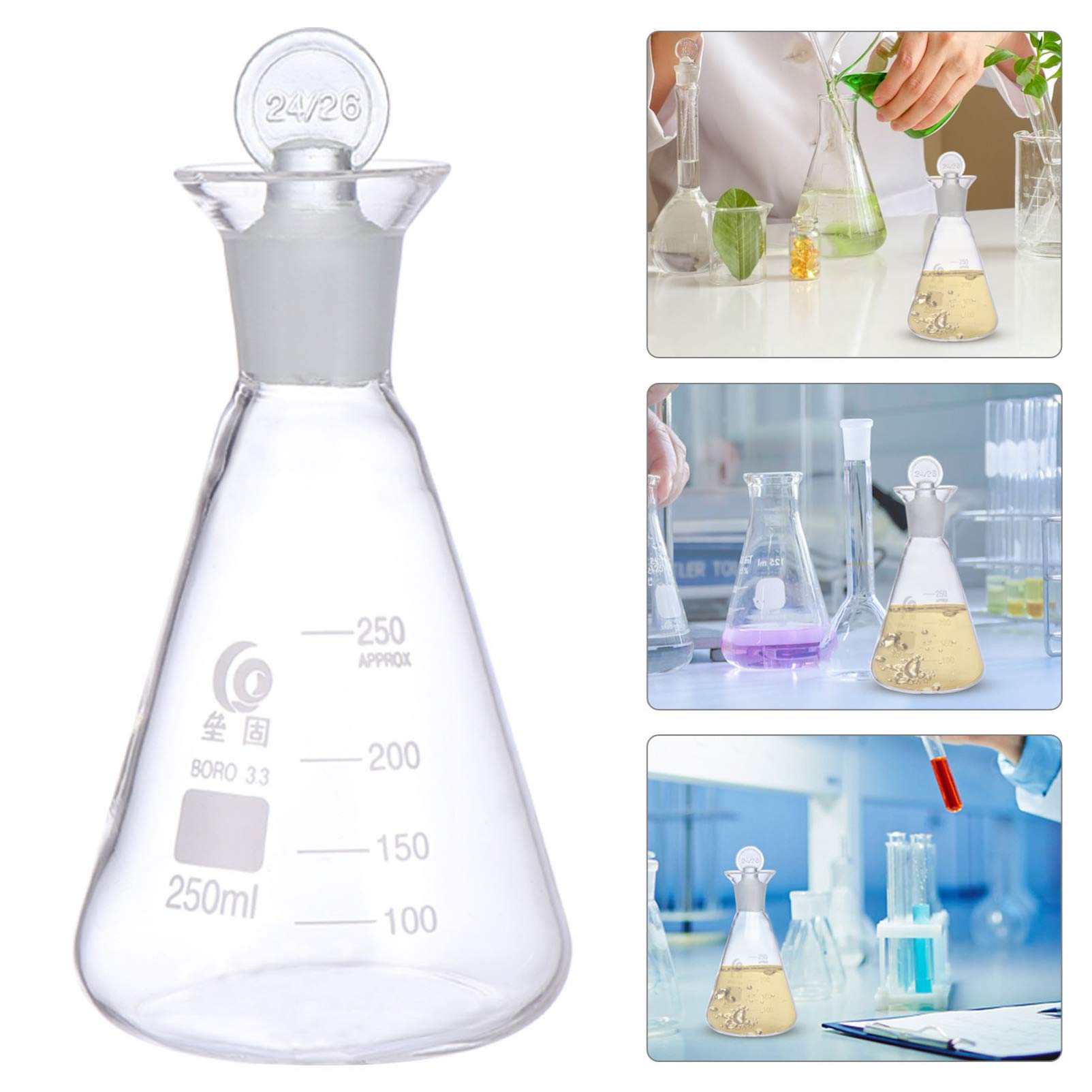 1pc Premium Borosilicate Glass Flask - High-Quality Laboratory Supplies for Chemistry & Science Experiments | Perfect for Lab, School, and Research Use