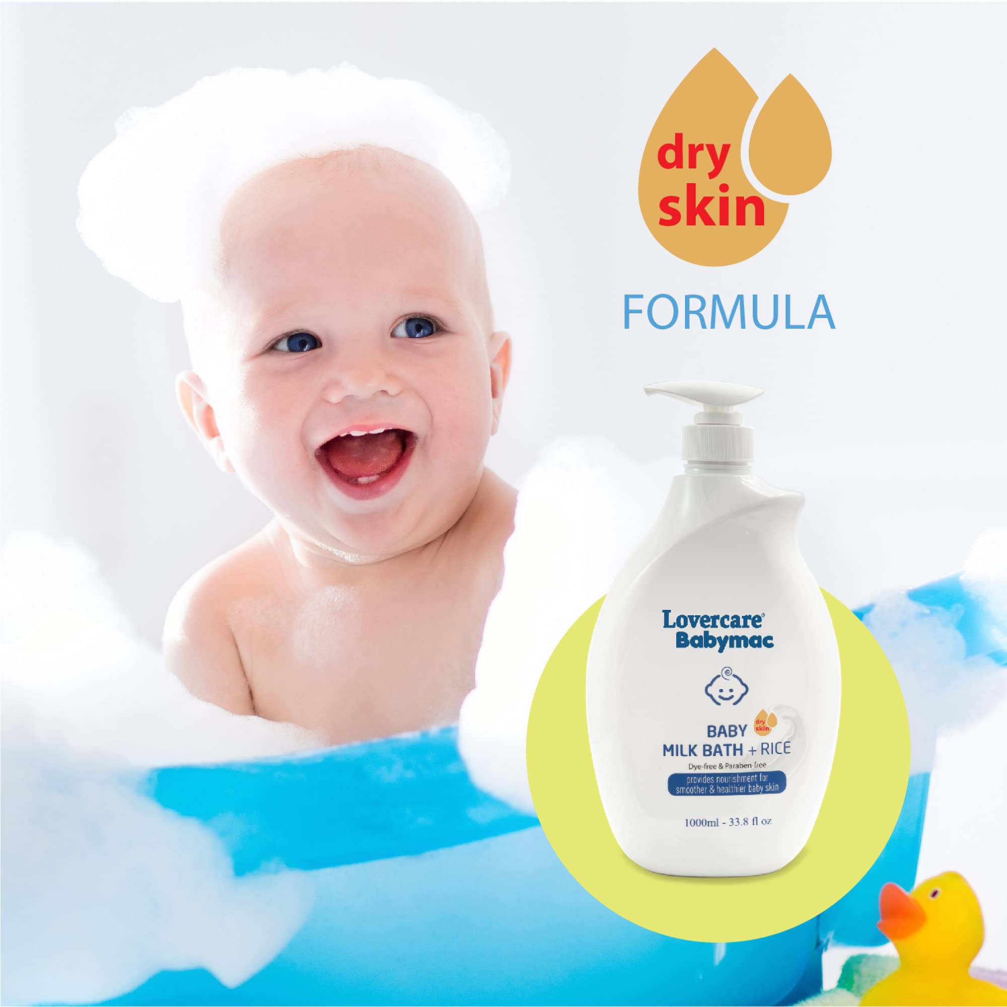 Lover's Care Goat Milk Moisturizing Body Wash with Almond Oil & Cocoa Butter 40.7 fl oz (1200ml) + Baby Goat Milk Bath with Rice 33.8 fl oz (1000ml) - Hydrating Shower Set for Sensitive Skin & Gentle Baby Bath Time