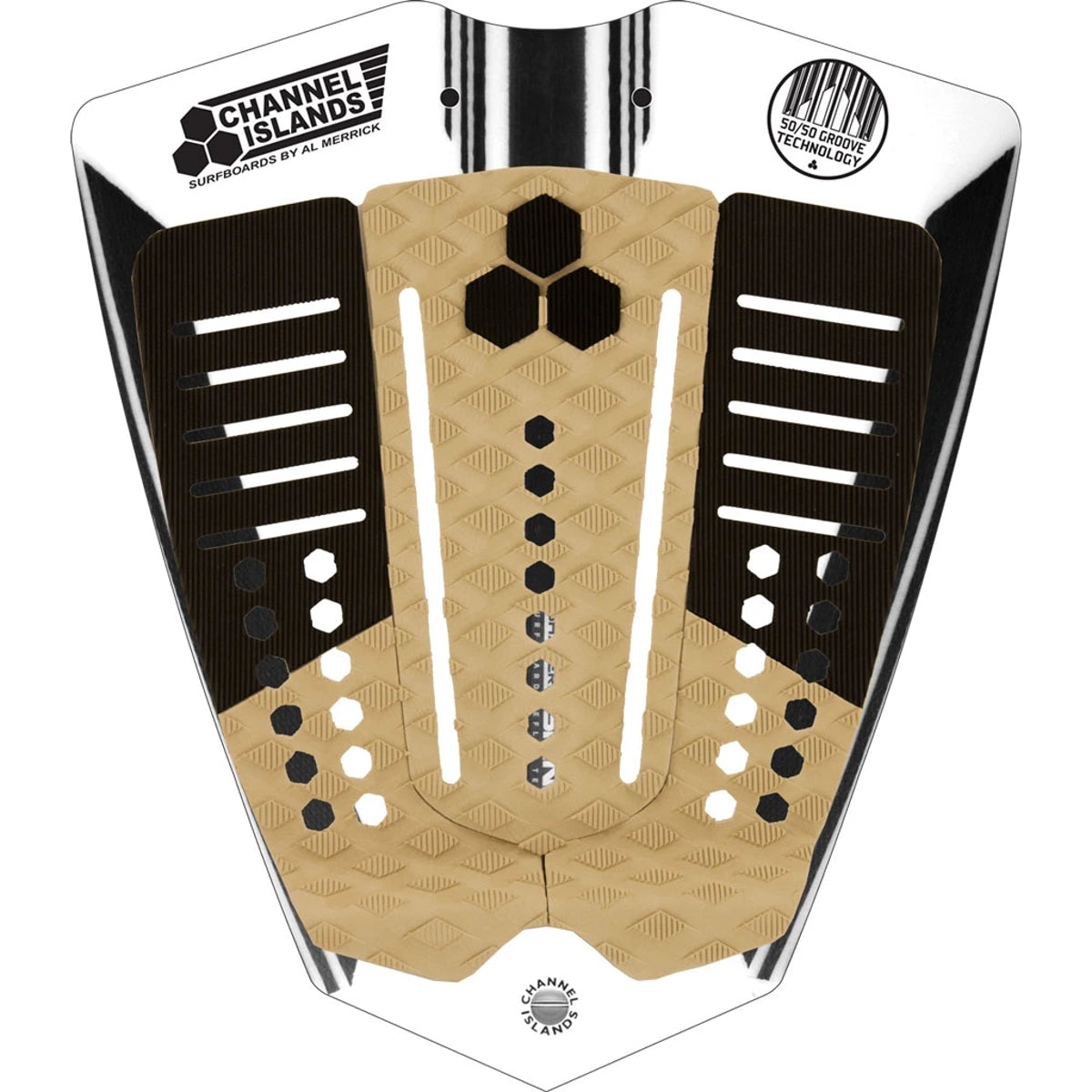 Channel Islands 50/50 Arch Traction Deck Pads - Black/Natural - Non-Slip Surfboard Traction for Enhanced Grip & Performance