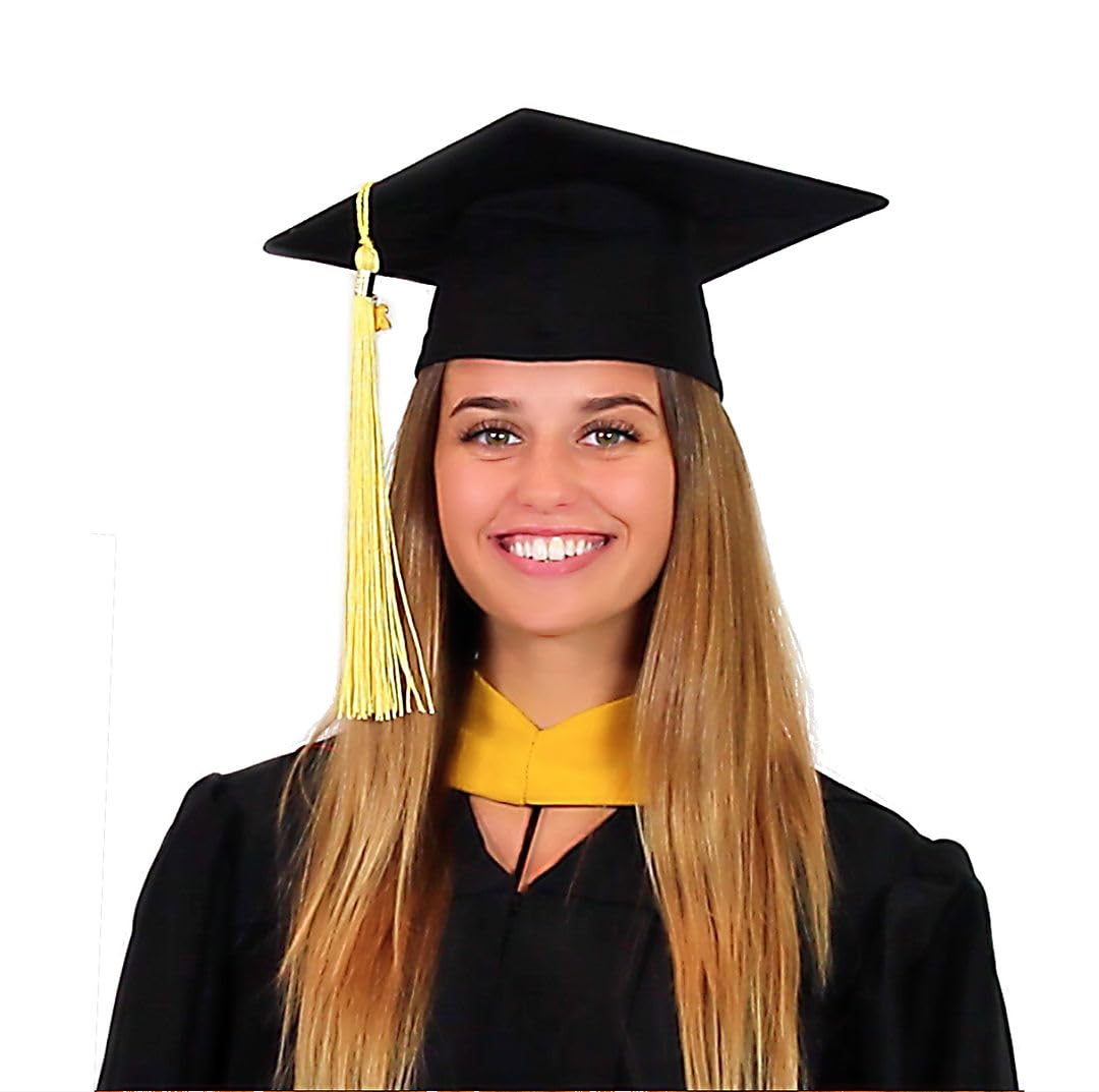 2025 Masters Graduation Cap and Gown Set - Deluxe Matte Black Academic Regalia with Tassel for Unisex Adults | Perfect for Graduation Ceremonies, Photos & Celebrations