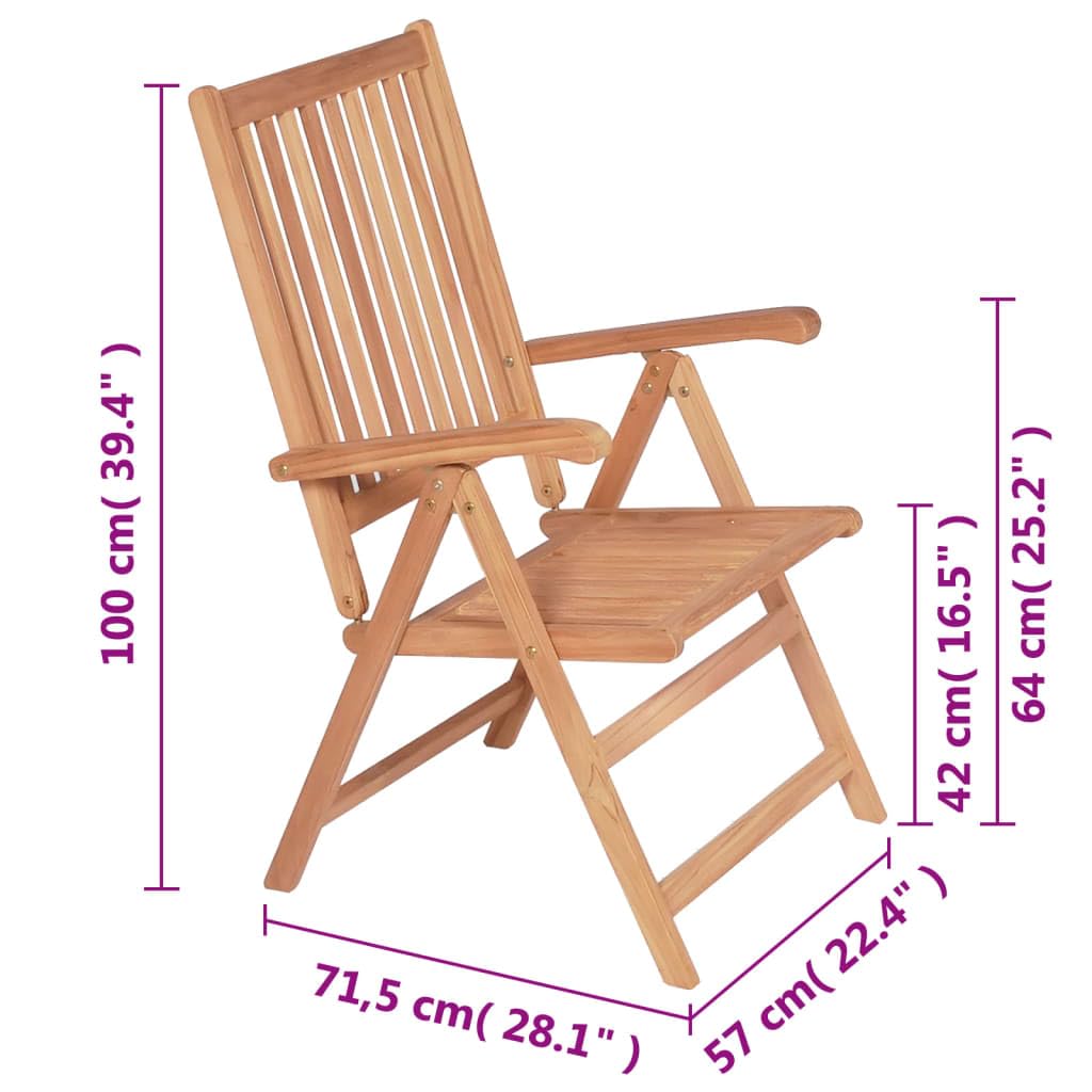 Premium Set of 2 Solid Teak Wood Reclining Chairs - Adjustable & Foldable Outdoor Patio Furniture with Water-Resistant Finish (22.4x28.1x39.4 inch) - Perfect for Backyard Relaxation, Poolside Lounging & Garden Decor