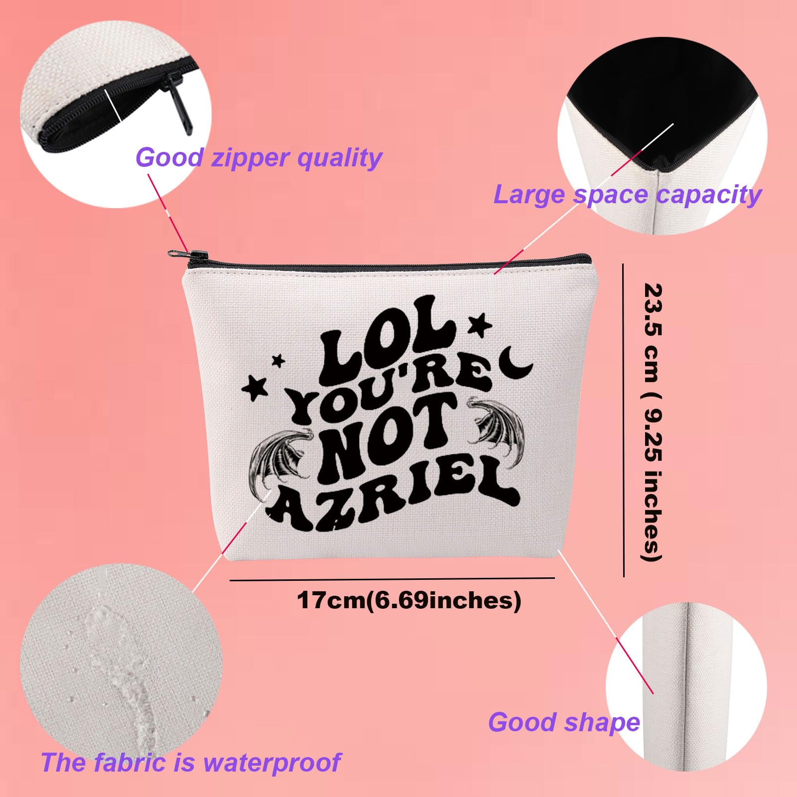 Fantasy Book Reader Cosmetic Bag - Bat Boys Shadowsinger Gift for LOL Fans - Waterproof Toiletry Pouch for Travel, Gym & Daily Use (NotAZRIEL Design)
