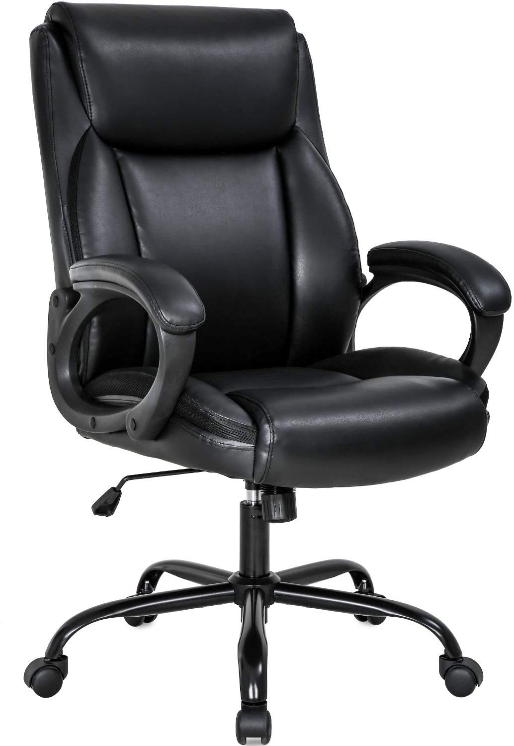KOVALENTHOR High Back Executive Office Chair - Ergonomic PU Leather Racing Desk Chair with Adjustable Height & Swivel - Modern Rolling Computer Chair for Women & Men - Perfect for Home Office, Gaming & Workstations - Black