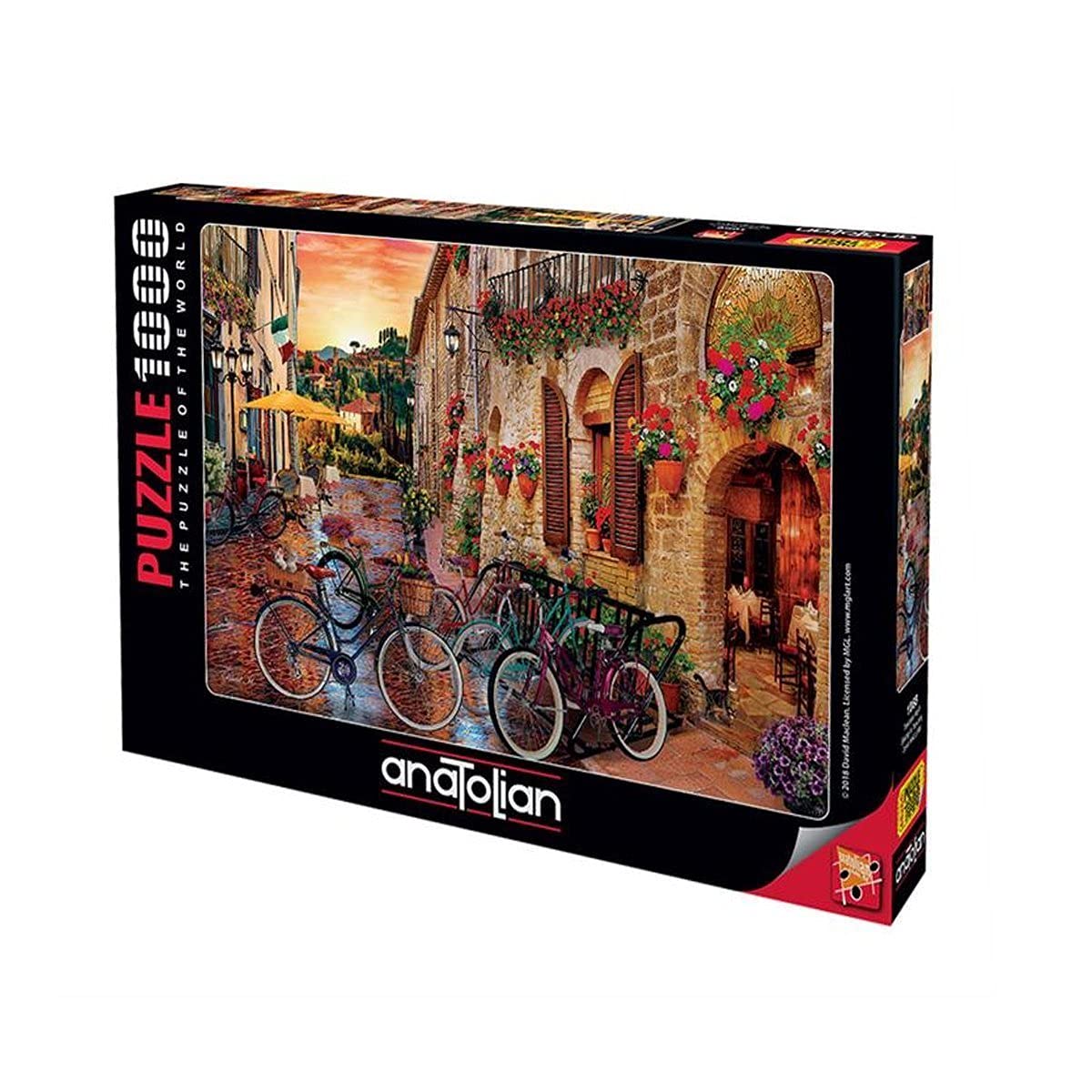 Anatolian Puzzle - Biking in Tuscany 1000 Piece Jigsaw Puzzle #1068 | Scenic Italian Landscape Art for Adults & Teens | Perfect for Family Game Night & Relaxation