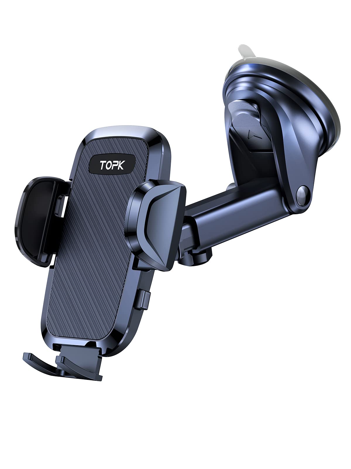 TOPK 360° Adjustable Car Phone Mount - Strong Suction Cup Dashboard & Windshield Phone Holder for iPhone, Samsung, Pixel (4.7-6.8 Inch) - Perfect for GPS Navigation, Hands-Free Calling & Road Trips