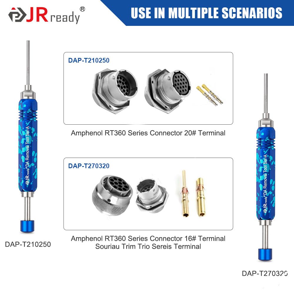 JRready ST5264 RT360 Pin Extractor Tool Kit - Professional Terminal Removal Tool for Amphenol RT360 Series Connectors (16#20# Contacts) - 2-Piece Set for Electrical Repairs & Automotive Wiring Applications