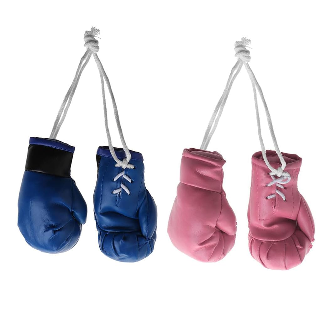 2 Pairs Mini Boxing Gloves Keychain - Hanging Boxing Bag Decor for Car Mirror, Christmas Tree & Home Decor - Perfect for Boxing Fans, Sports Lovers & Gift Giving