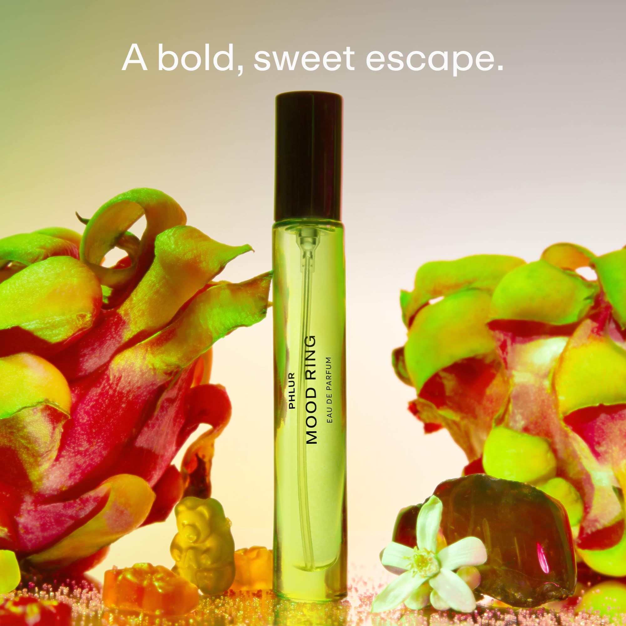 PHLUR Mood Ring Eau de Parfum Travel Size (9.5mL) - Unisex Sweet Fruity Floral Perfume with Orange, Jasmine & Amber Notes - Perfect for Everyday Wear, Date Nights & Gift Giving