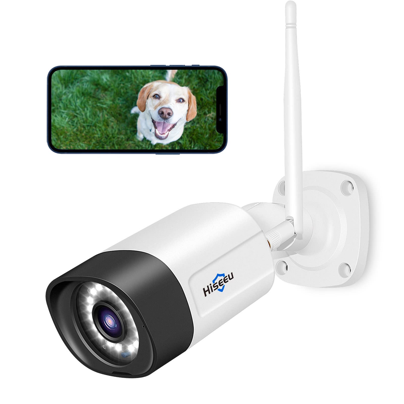Hiseeu 5MP Outdoor Security Camera with 2-Way Audio, Waterproof WiFi IP Camera, Night Vision & Motion Detection, Remote Access for iOS/Android/PC - Ideal for Home Surveillance, Backyard Monitoring, and Business Security