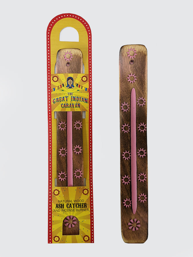 Namaste Wooden Incense Holder with Floral Design - Perfect for Yoga, Meditation & Home Decor