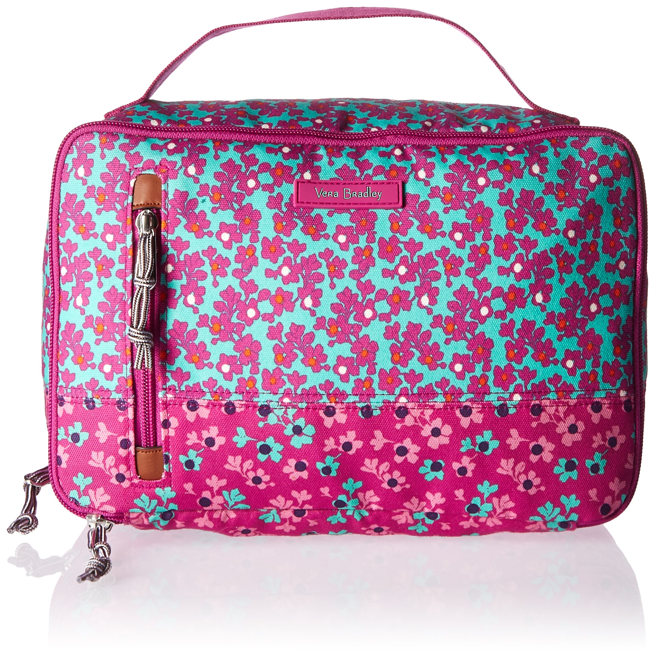 Vera Bradley Lighten Up Large Blush & Brush Makeup Organizer Case - Travel Cosmetic Bag for Women, Perfect for Makeup Storage & On-The-Go Beauty Essentials