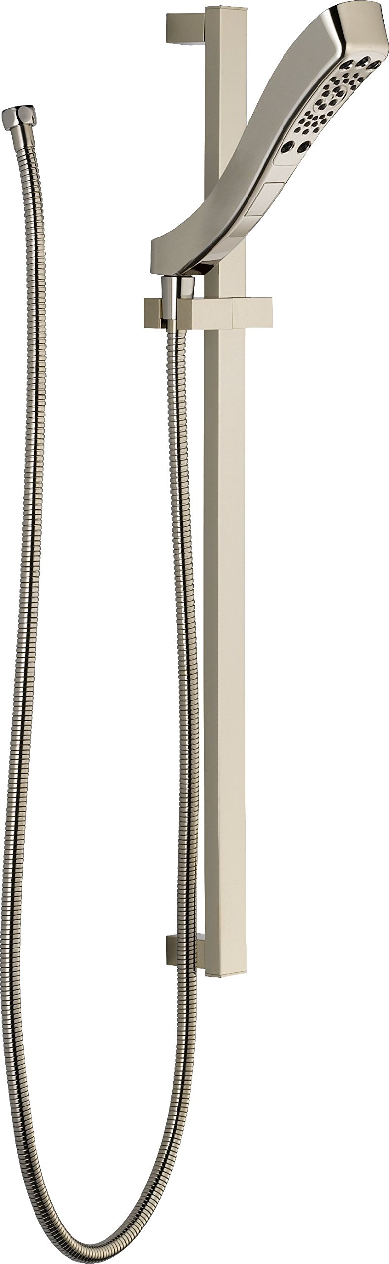 Delta Faucet 51552-PN 4-Spray H2Okinetic Slide Bar Handheld Shower Head with Hose - Polished Nickel Finish - Adjustable Shower System for Bathroom, Spa, and Massage - Detachable Shower Head for Easy Cleaning