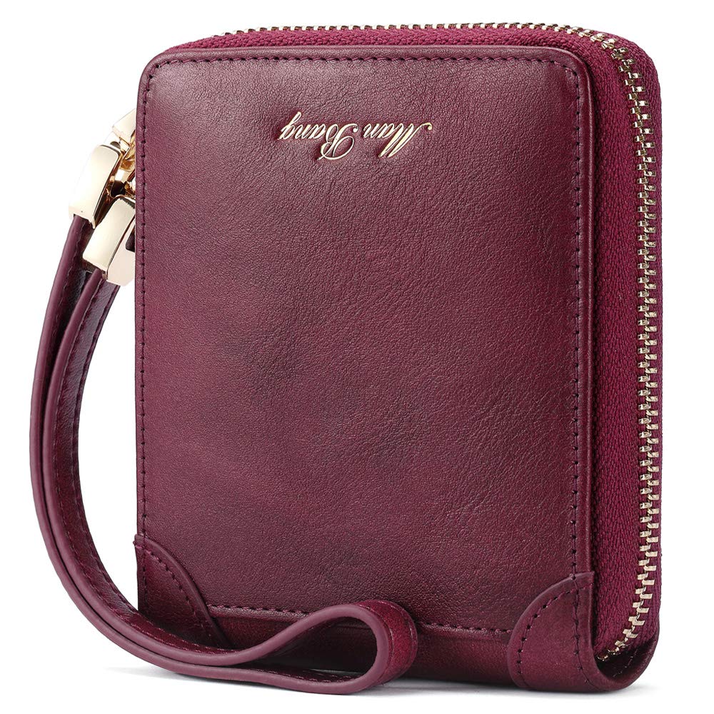 Premium RFID Blocking Wallets for Women - Genuine Leather Zipper Clutch Purse with Large Capacity & Multi-Card Slots - Secure Travel Wristlet (Violets) | Ideal for Everyday Use, Business Trips & International Travel