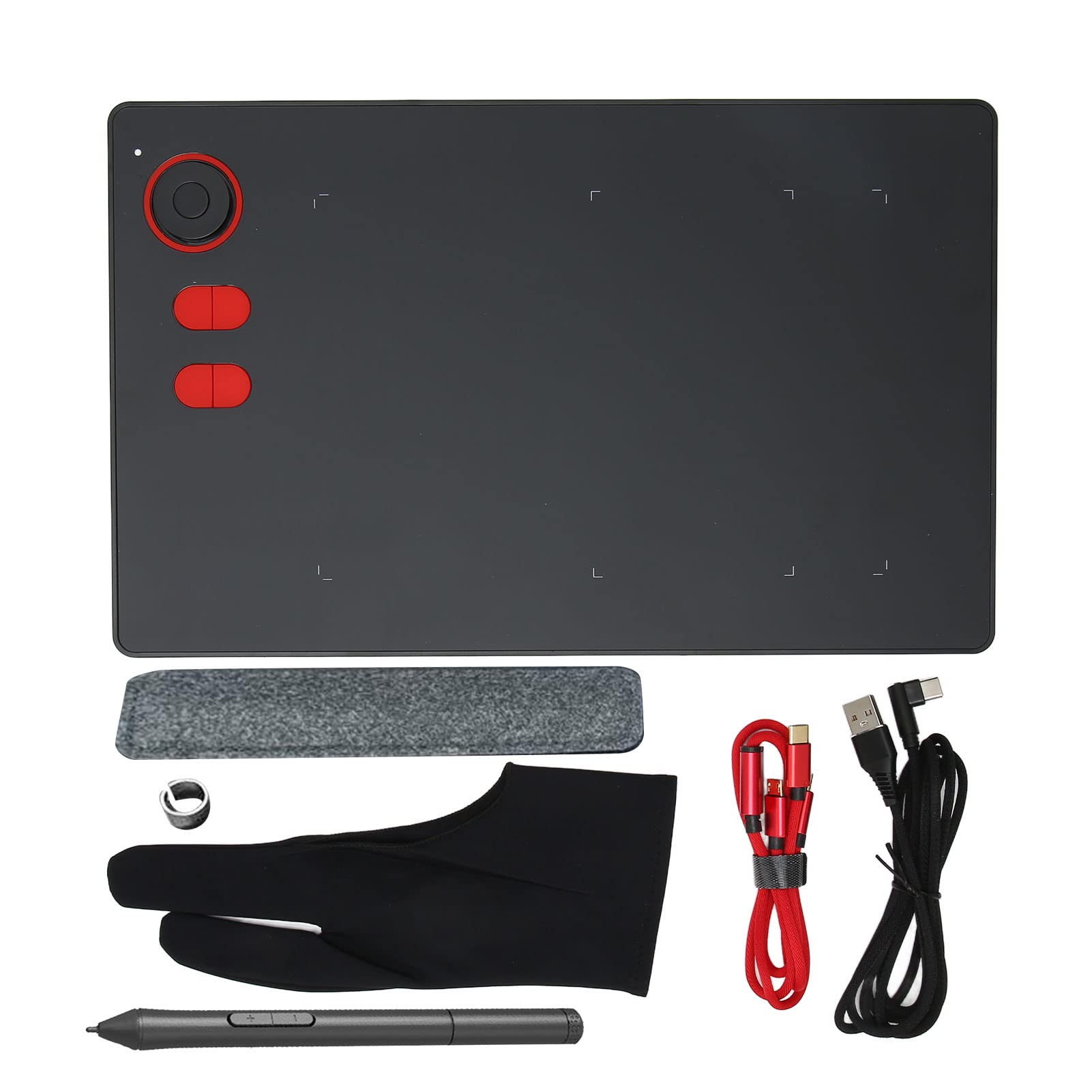 Digital Graphics Drawing Tablet with 8192 Pressure Levels & 233 RPS Report Rate - 4 Shortcut Keys for Windows, Mac OS X, Android - Perfect for Digital Art, Animation, Online Teaching & Remote Work