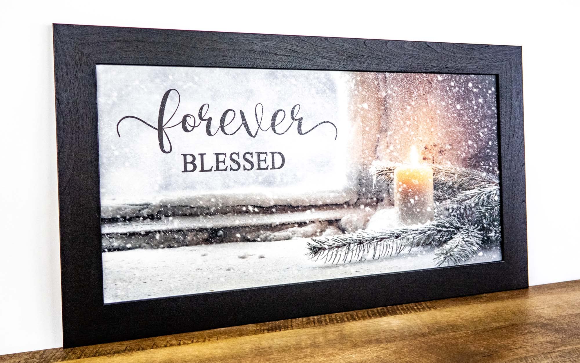 Winter Snow Forever Blessed Christmas Candle - Holiday Home Decor for Mantel, Tabletop & Gift Giving - Cozy Seasonal Ambiance for Living Room, Bedroom & Office