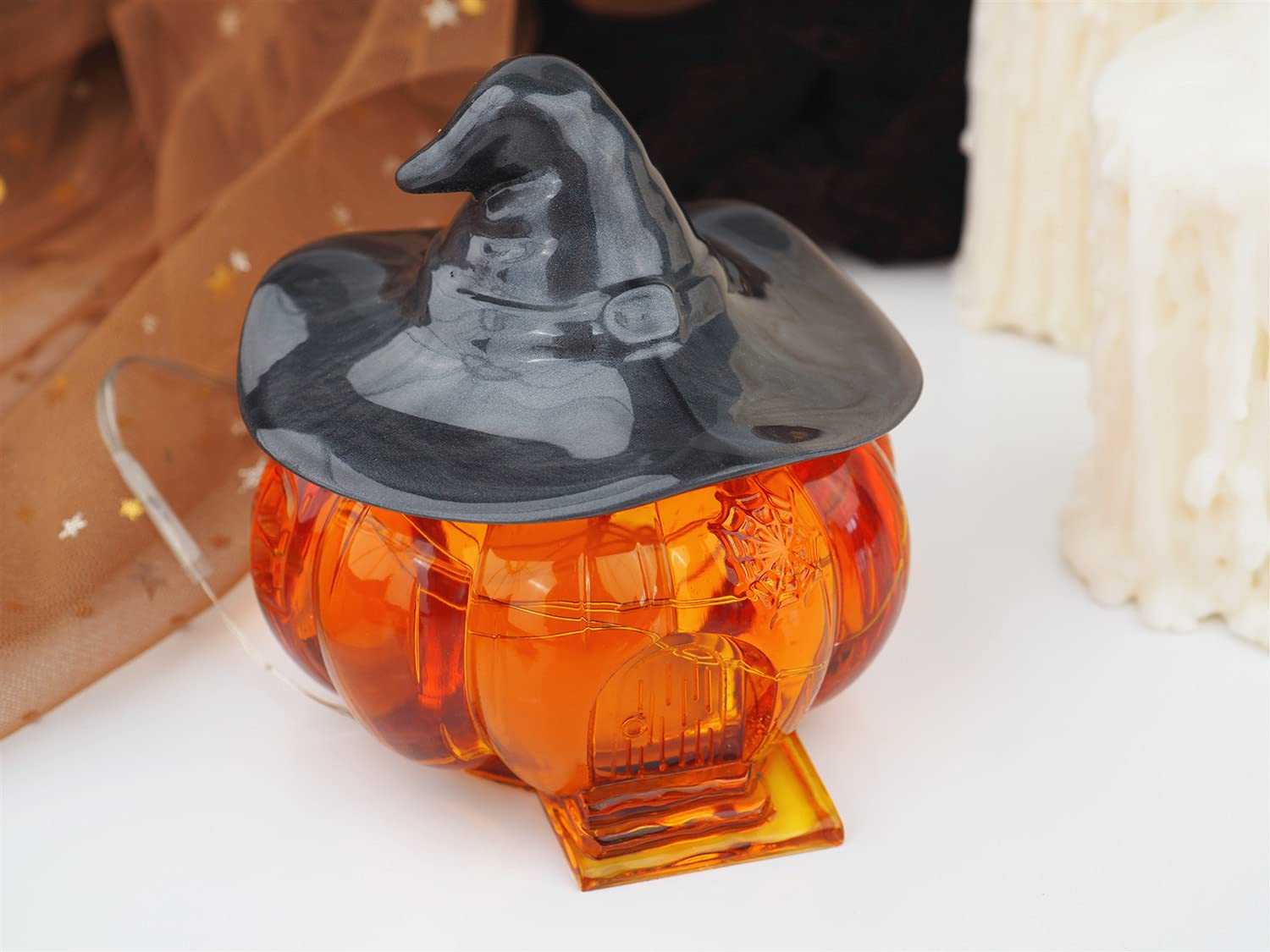 Premium Pumpkin Jar Resin Mold with Witch Lid - DIY Silicone Jewelry Box Mold for Resin Casting, Organizing Rings, Necklaces & Candy - Perfect for Halloween Decor, Gift Storage & Craft Projects