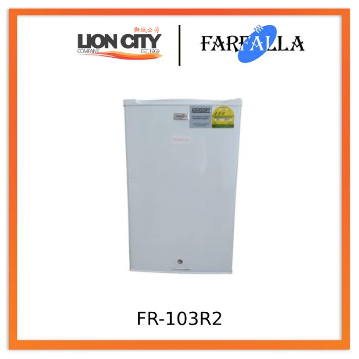 Farfalla FR 103R2 Compact Refrigerator with Lock - Mini Fridge for Home, Office, Dorm, Bar, or Garage - Energy Efficient Small Freezer for Beverages & Snacks