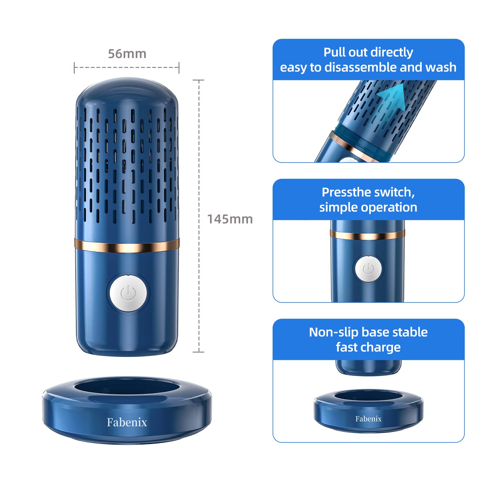 USB Wireless Fruit and Vegetable Cleaner Machine - Food Purifier for Washing Fruits, Vegetables, Rice, Meat & Tableware - Portable Kitchen Appliance for Healthy Eating (Blue, Medium Size) - Perfect for Home, Restaurant & Organic Food Preparation