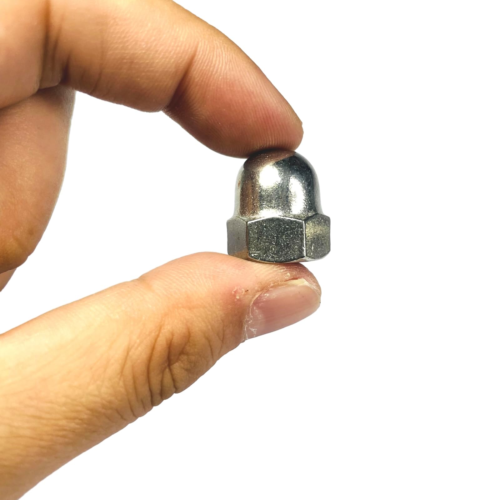 10pcs 7/16-14 Acorn Cap Nuts, 304 Stainless Steel Dome Head Hex Nuts with Bright Finish - 18-8 Grade Hardware for Automotive, Furniture & DIY Projects - Open End Wrench Compatible