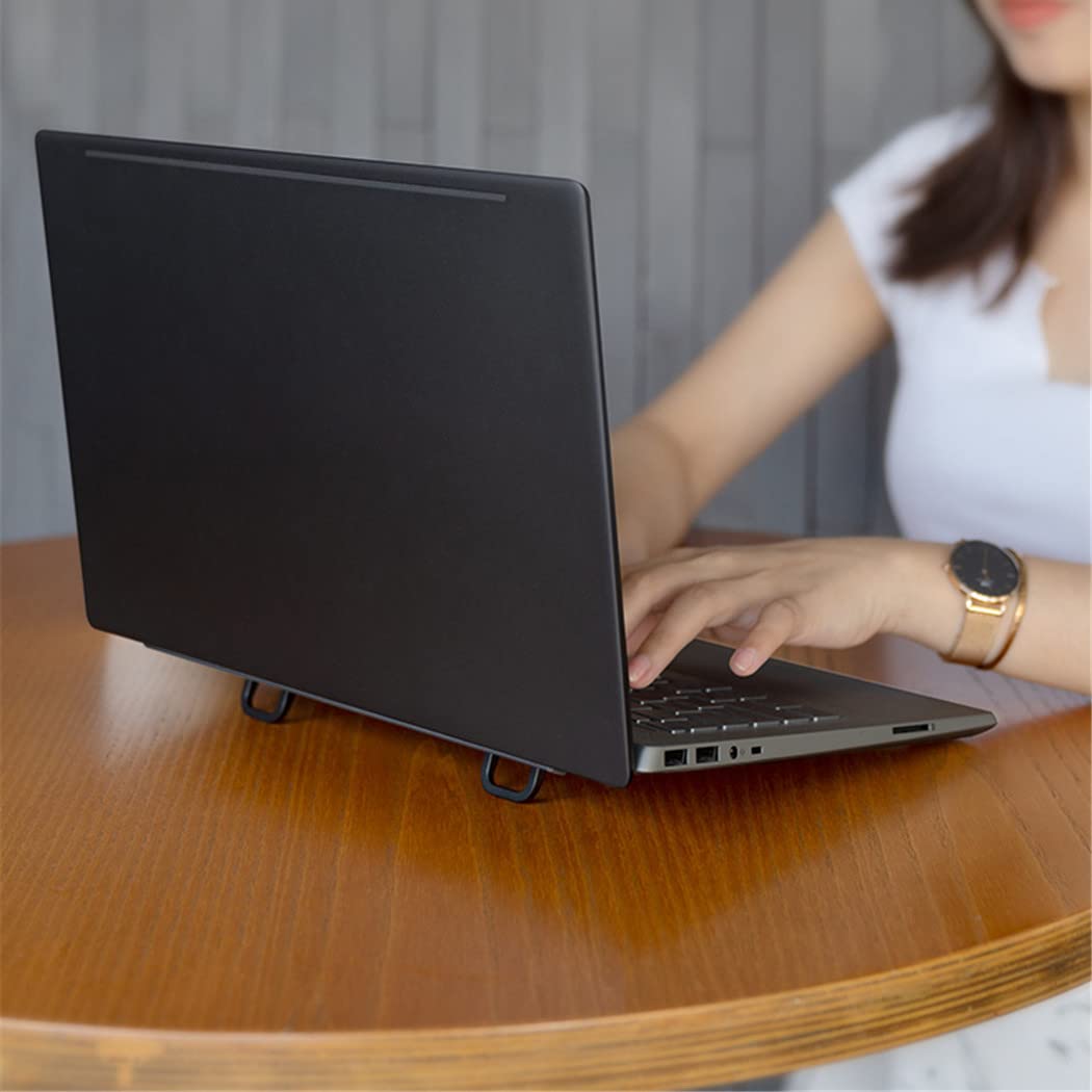 Aluminum Keyboard Stand for Laptop & Computer - Mini Invisible Kickstand Riser for MacBook, Notebook, Desktop (2 Pack, Black) | Ergonomic Typing & Space-Saving Desk Organizer