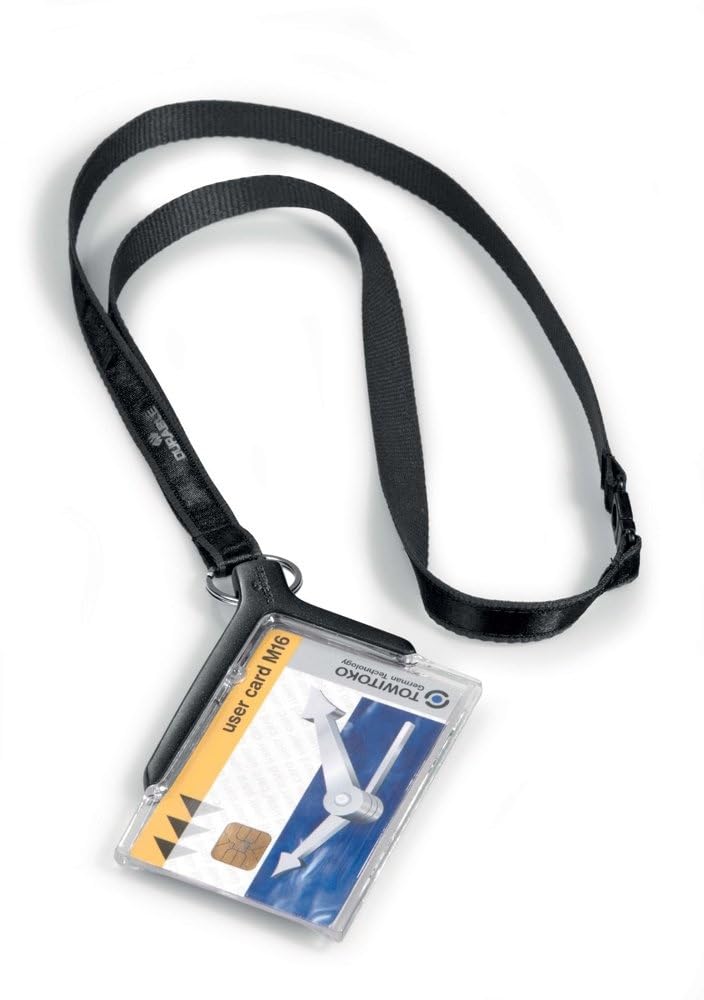 Premium Durable Badge Holder with Adjustable Lanyard - 10 Pack Charcoal Black (820758) - Ideal for Conferences, Events, Security ID & Workplace Identification