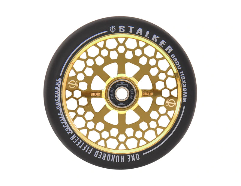 Oath Stalker 115mm Skateboard Wheels - Neo Gold Finish | High-Performance Wheels for Street Skating & Park Rides