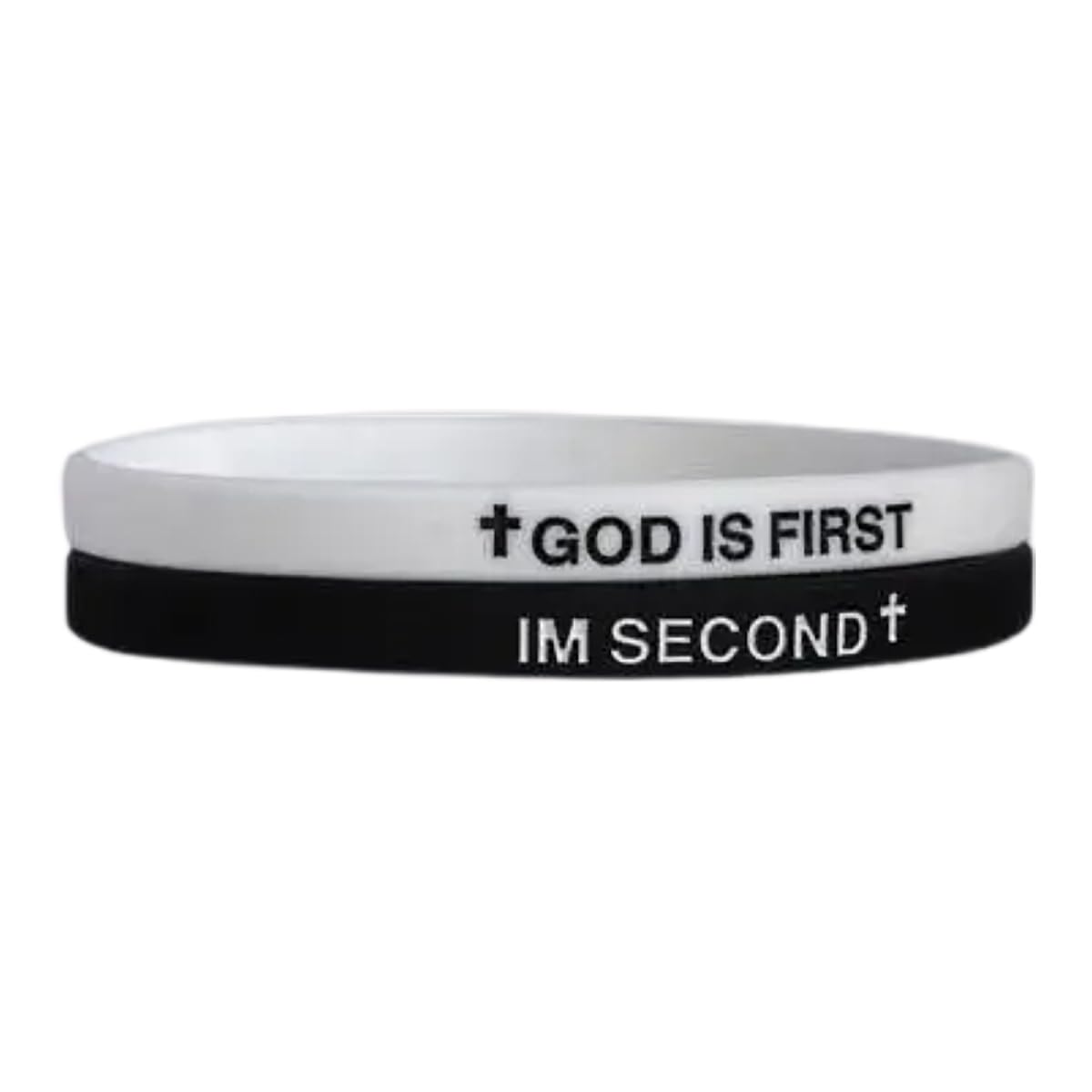 GOD IS FIRST Christian Rubber Bracelets - Inspirational Bible Verse Silicone Wristbands for Men, Women & Teens - Perfect for Church, Bible Study & Daily Faith Encouragement