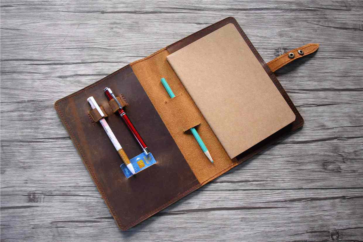 Premium Custom A5 Leather Sketchbook Cover - Handmade Vegan Leather Journal Protector for Artists, Writers & Travelers - Perfect for Sketching, Note-Taking & Daily Planning