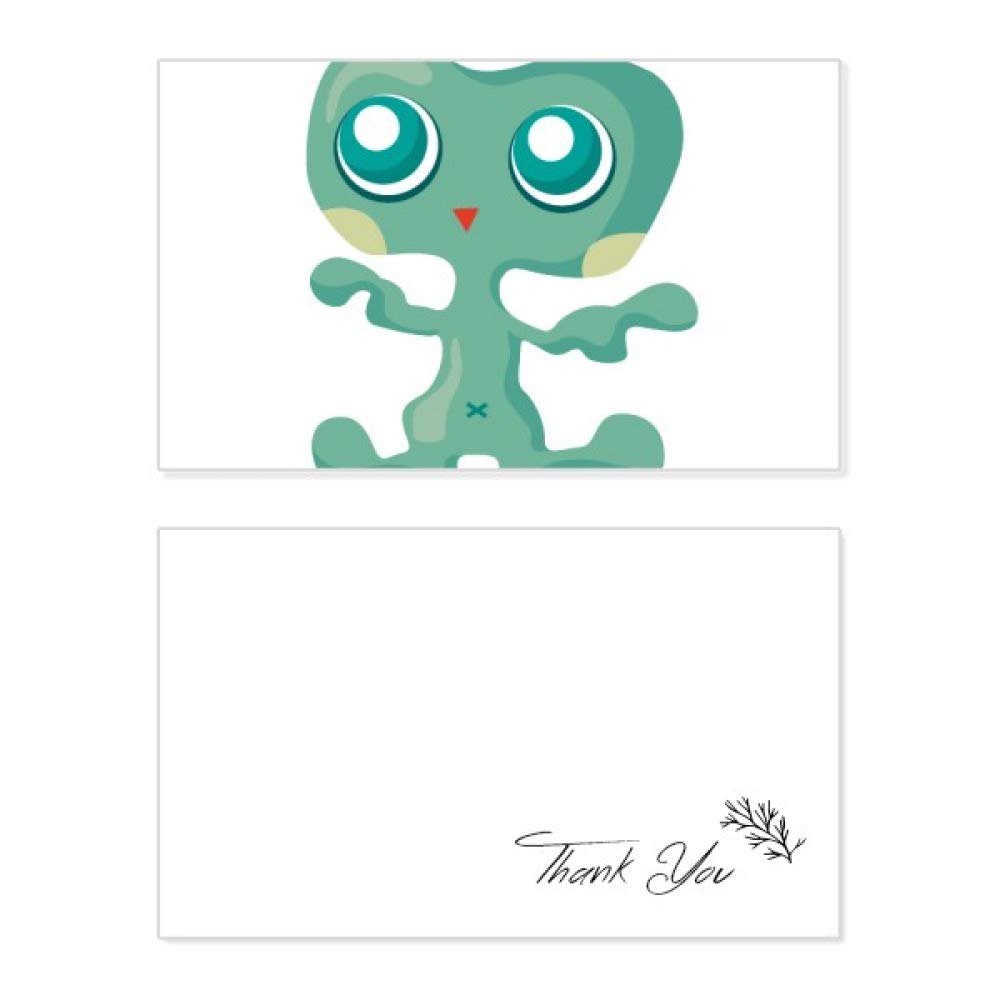 Alien Monster Green Thank You Card - Birthday, Wedding, Appreciation Greeting Cards for All Occasions - Perfect for Sci-Fi Lovers & Unique Gift Giving