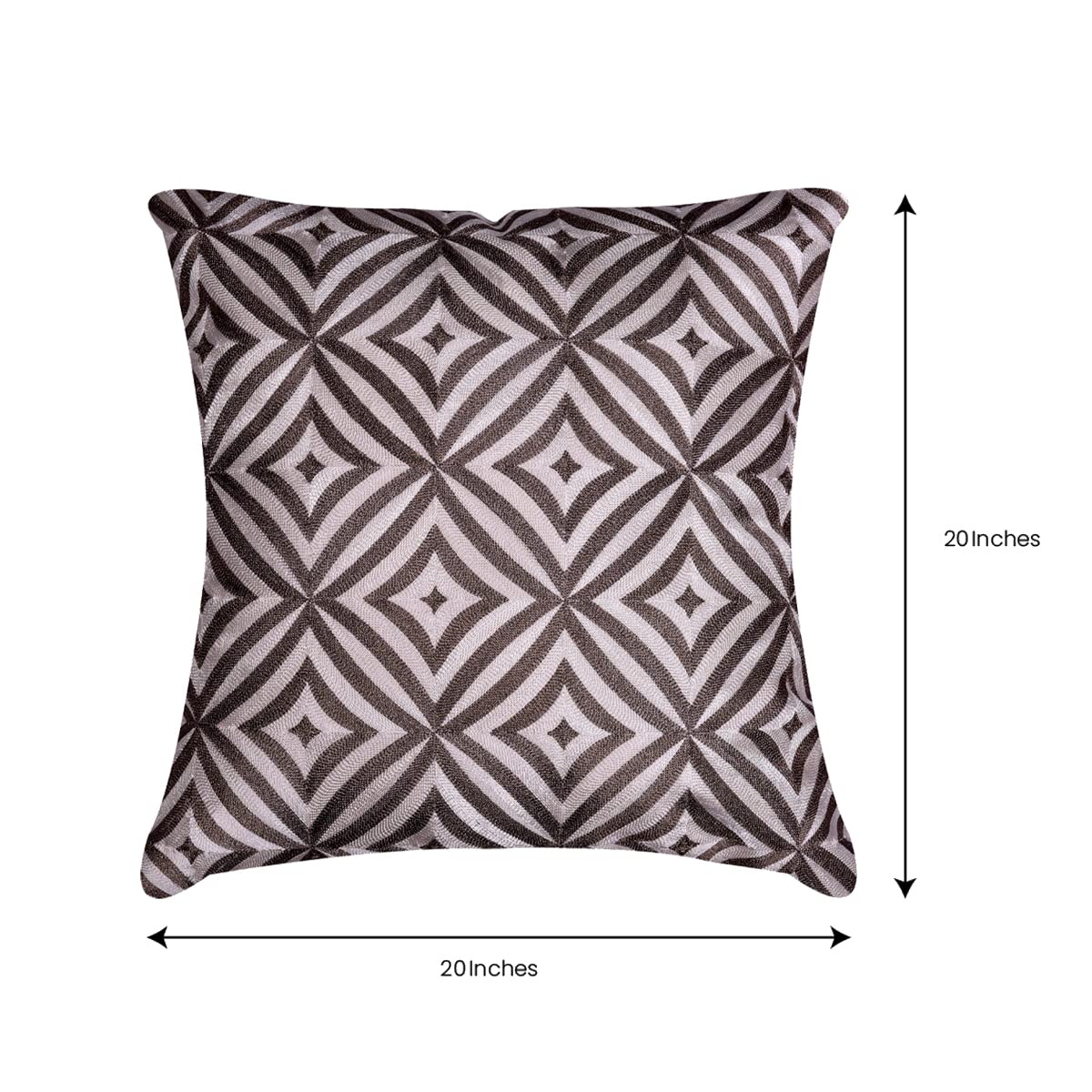 Decozen Embroidered Zipper Pillow Covers Set of 4 - 20x20 Inch Beige Brown Decorative Cushion Cases for Sofa, Couch, Bed & Home Decor | Perfect for Living Room, Bedroom & Office Styling