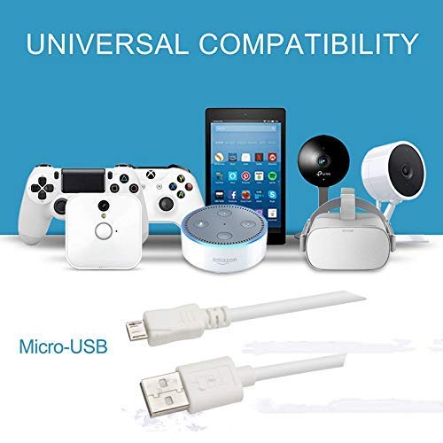 3M USB to Micro USB Power Cable for WyzeCam, WyzeCam Pan, YI Camera, NestCam Indoor, Netvue, KasaCam, Furbo Dog Camera, Blink - Charging Cord for Security Cameras - Perfect for Home Surveillance & Pet Monitoring Systems